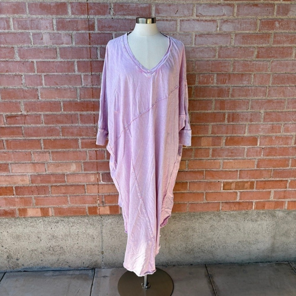 Free People Dusk To Dawn nightgown Women's XL Pink Stonewashed Oversized